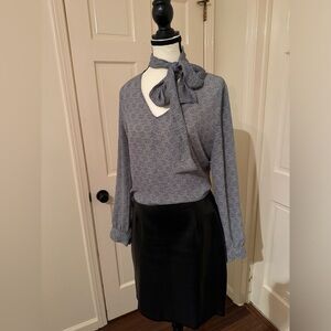 3 for $20 - Ann Taylor chevron print tie-neck blouse